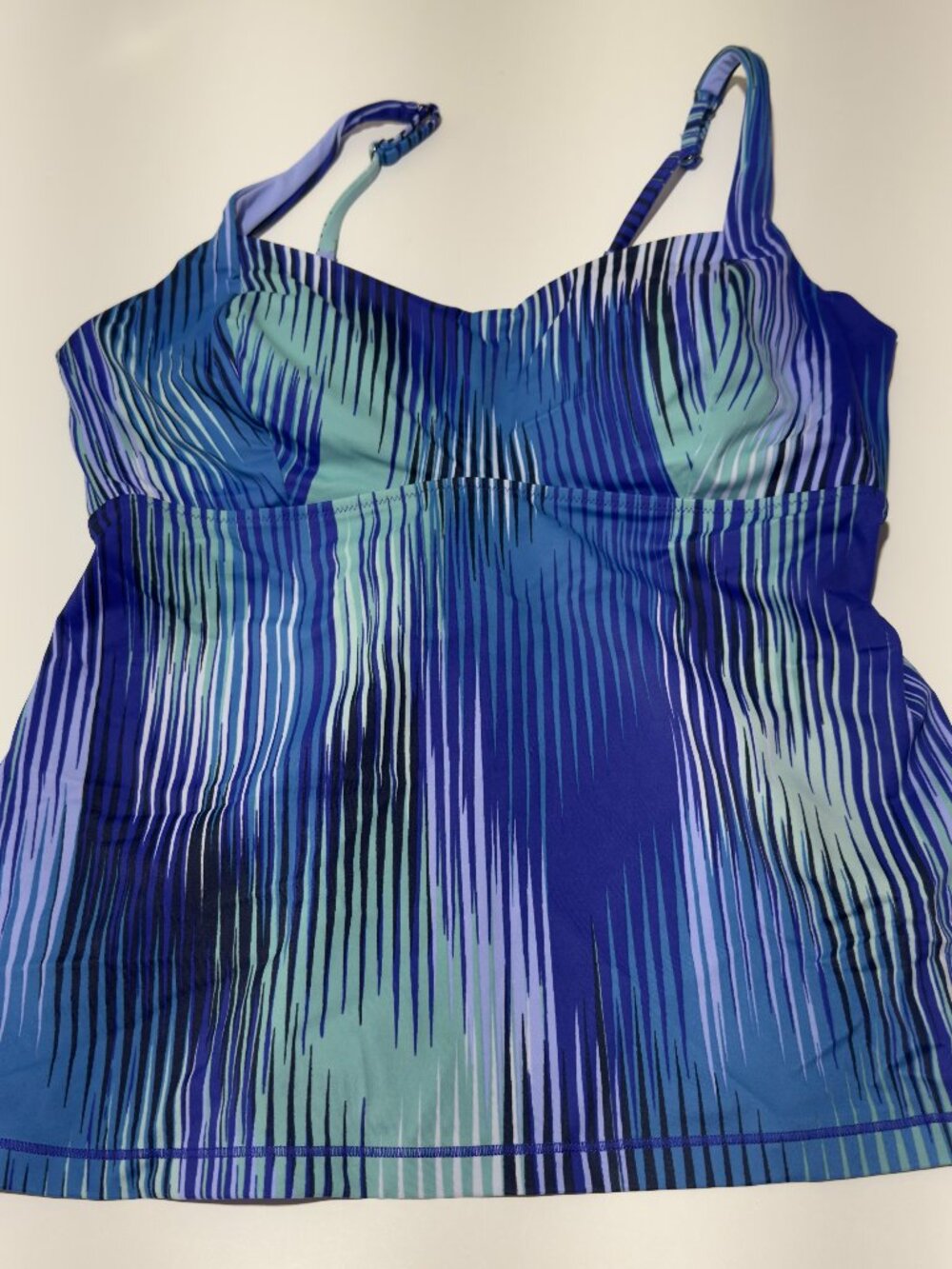 Athleta Ibiza‎ Entwined Tankini Top 38D/DD Blue Cool Multi New with Tags